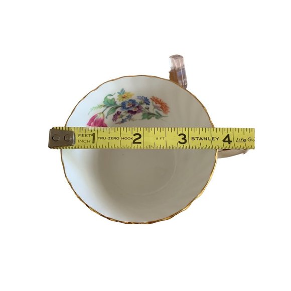 AYNSLEY ENGLAND PASTEL LIGHT PINK SWIRL TEA CUP SAUCER SET FLORAL GOLD RIM #2 Gd - Picture 6 of 14